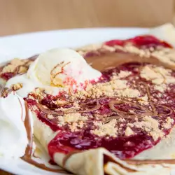 Pancakes with Chocolate and Raspberry Jam